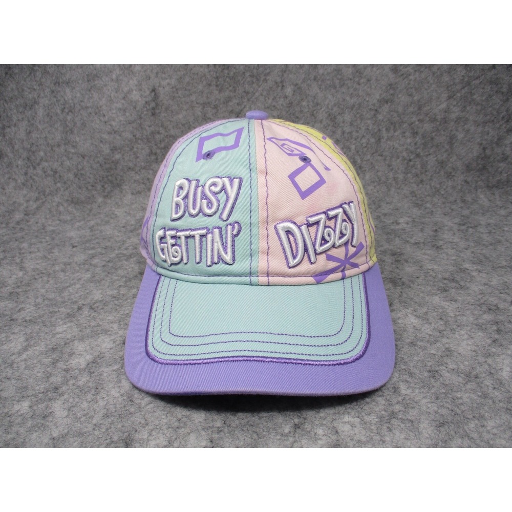 Disney Hat Cap Strap Back Womens Blue Purple Busy Gettin Dizzy Alice Wonderland